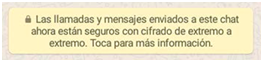 whatsapp-cifrado Mensaje de cifrado de Whatsapp