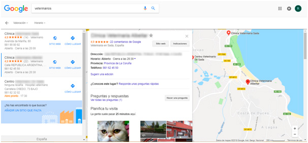 google-my-business Ejemplo de Google my Business