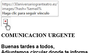comunicado suplantación de Identidad del Ministerio de Sanidad