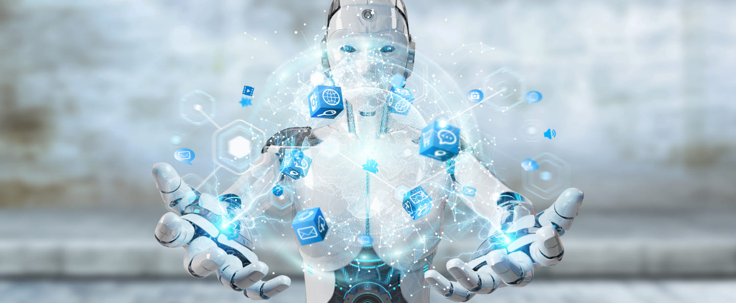 white-woman-robot-using-digital-screen-interface-3d-rendering